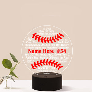 Baseball Be A Wall Base Hit Ball 4 Personalized Led Night Light - Led Night Light - GoDuckee