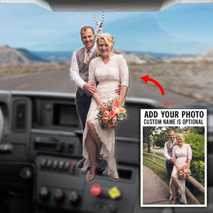 Couple Happy Moment - Personalized Flat Car Ornament - Gift for Couple - Ornament - GoDuckee