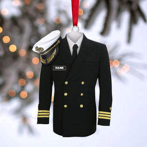 Navy Military Uniform On A Clothes Hanger - Personalized Christmas Ornament - Ornament - GoDuckee