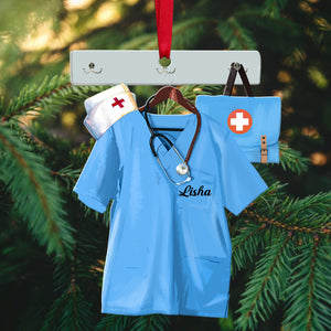 Nurse's Uniform - Personalized Christmas Ornament - Christmas Gift For Nurse - Ornament - GoDuckee