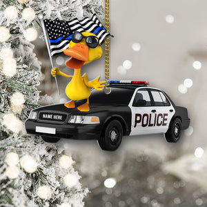 Police Duck - Personalized Christmas Ornament, Christmas Gift For Police Officer - Ornament - GoDuckee