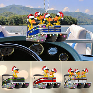 Pontoon Yellow Duck Duck Personalized Christmas Car Ornament - Ornament - GoDuckee