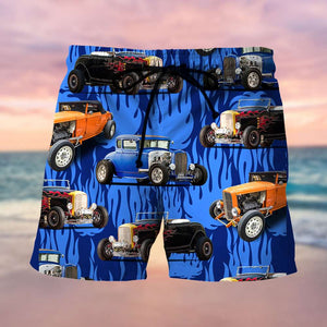 Custom Car Hot Rod Hawaiian Shirt and Men Beach Shorts Hot Rod Flame - Hawaiian Shirts - GoDuckee