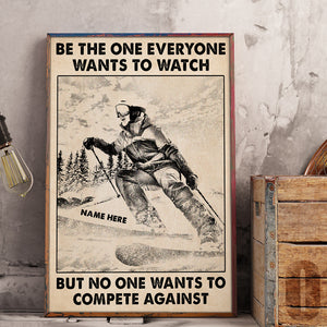 Personalized Skiing Girl Poster - Be The One Everyone Wants To Watch - VIntage - Poster & Canvas - GoDuckee