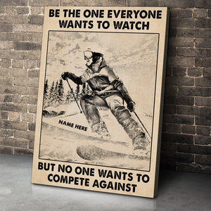 Personalized Skiing Girl Poster - Be The One Everyone Wants To Watch - VIntage - Poster & Canvas - GoDuckee