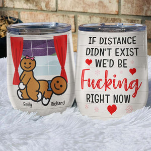 Making You Horny And Making You Smile, Personalized Wine Tumbler Cup, Christmas Gift For Naughty Couple - Wine Tumbler - GoDuckee