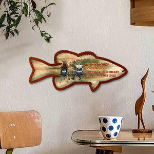 Fishing Couple A Fisherman And The Best Catch Of His Life Built The Life They Loved Personalized - Wood Sign - GoDuckee