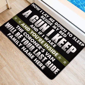 Veteran Beware Doormat - The Coroner's Van Will Be Your Last Ride - Thin Green Line Theme - Doormat - GoDuckee