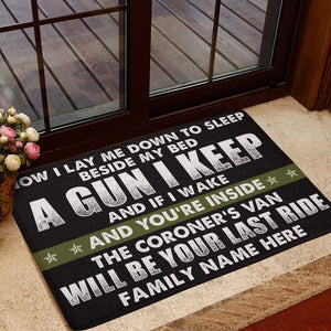Veteran Beware Doormat - The Coroner's Van Will Be Your Last Ride - Thin Green Line Theme - Doormat - GoDuckee