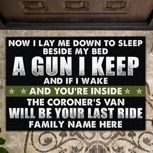 Veteran Beware Doormat - The Coroner's Van Will Be Your Last Ride - Thin Green Line Theme - Doormat - GoDuckee