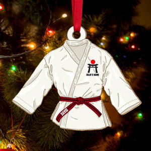 Karate Uniform - Different Belt Color Personalized Acrylic Ornament - Ornament - GoDuckee