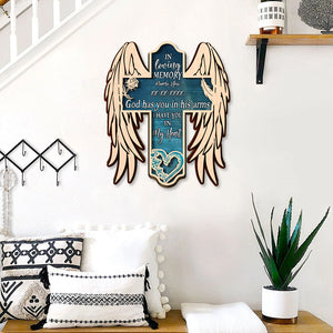 Heaven God Has You In His Arm I Have You In My Heart Personalized 3D 2-Layered Wood Art - Wood Sign - GoDuckee