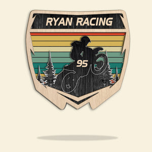 Motocross Man Racing Personalized 3D 4-Layered Wood Art - Wood Sign - GoDuckee