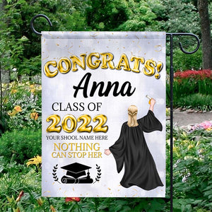 Nothing Can Stop Her, Congrats Graduation Flag - Flag - GoDuckee