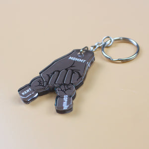 Dad and Kids Fist Bump, Personalized Keychain, Father's Day Gifts for Dads - Keychains - GoDuckee