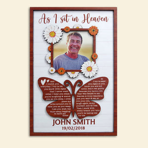 As I Sit In Heaven and I Watch You Everyday, Personalized 2 Layers Wood Sign, Memorial Gift - Wood Sign - GoDuckee