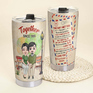 The Day I Met You, Personalized Tumbler, Gifts For Couple - Tumbler Cup - GoDuckee