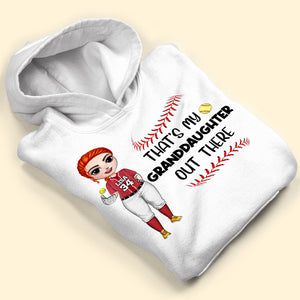 Softball Granddaughter Out There - Personalized Girl Doll Shirt - Shirts - GoDuckee