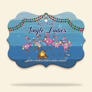 Flamingo Friends All The Jingle Ladies Personalized Ornament - Ornament - GoDuckee