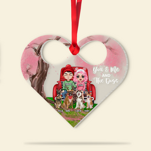 Couple You & Me & The Dogs, Personalized Acrylic Ornament - Ornament - GoDuckee