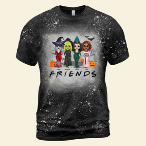 Personalized Witch Friends Bleached T-shirt, Halloween Gift For Friends - Shirts - GoDuckee
