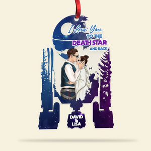 I Love You To The Planet And Back Personalized Galaxy Couple Ornament, Gift For Couple - Ornament - GoDuckee