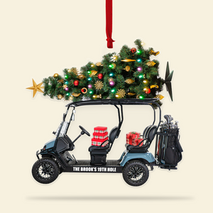 Golf Cart Family, Personalized Acrylic Ornament - Ornament - GoDuckee