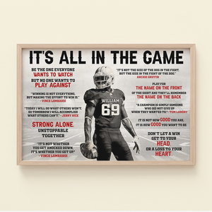 Football It's All In The Game, Personalized Wall Art Print For Football Player - Poster & Canvas - GoDuckee