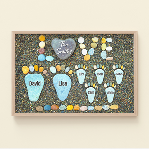 Family Footprint Love Personalized Canvas Print - Poster & Canvas - GoDuckee