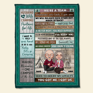 Whatever You Lack I Got You You Got Me I Got Us, Personalized Camping Couple Blanket - Blanket - GoDuckee