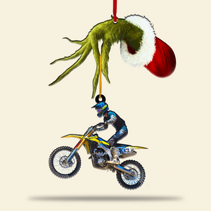 Motocross Special Hand Holding Ornament - Upload Image - Ornament - GoDuckee