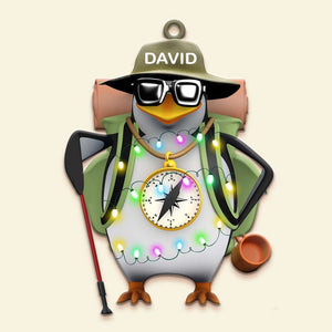 Hiking Penguin Personalized Christmas Ornament Gift For Hiking Lovers - Ornament - GoDuckee
