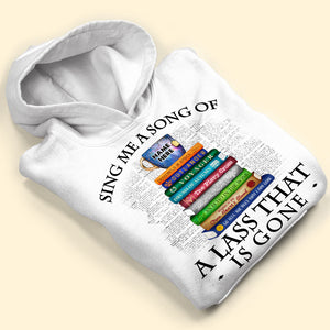 Books Sing Me A Song Of A Lass That Is Gone Personalized Shirts for Fans, Outlander Bookstack - Shirts - GoDuckee