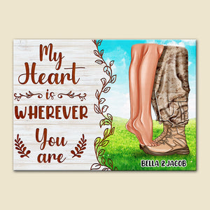 Personalized Military Couple Poster - My Heart Is Wherever You Are - Poster & Canvas - GoDuckee