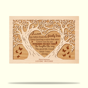 A Limb Has Fallen from Our Family Tree Personalized Heaven Wood Sign Gift For You - Wood Sign - GoDuckee
