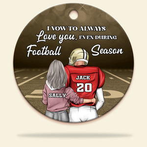 America Football I Vow To Always Love You Personalized Circle Ceramic Ornament - Ornament - GoDuckee