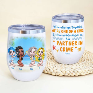 Bikini Sister Dolls - Personalized Wine Tumbler - Drinking We're Always Together - Wine Tumbler - GoDuckee