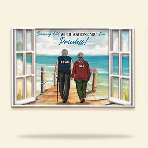 Couple Growing Old With Someone You Love Personalized - Wood Sign - GoDuckee