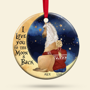 Horse I Love You To The Moon And Back, Personalized Round Ceramic Ornament - Ornament - GoDuckee