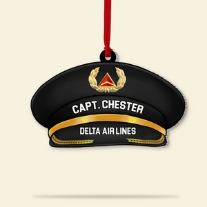 Pilot Hat Custom Shape Ornament, Personalized Christmas Ornament, Gift For Pilot - Ornament - GoDuckee