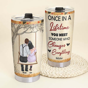 Someone Who Changes Everything, Personalized Couple Swing Tumbler - Tumbler Cup - GoDuckee