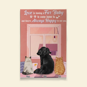 Love Is Having A Fur Baby, Dog Cat Lover Canvas Poster - Poster & Canvas - GoDuckee