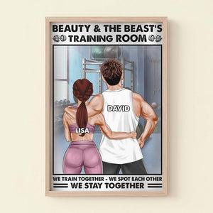 Gym Couple Beauty And The Beast's Training Center, Personalized Canvas Print - Poster & Canvas - GoDuckee