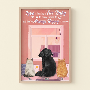 Love Is Having A Fur Baby, Dog Cat Lover Canvas Poster - Poster & Canvas - GoDuckee