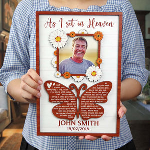 As I Sit In Heaven and I Watch You Everyday, Personalized 2 Layers Wood Sign, Memorial Gift - Wood Sign - GoDuckee