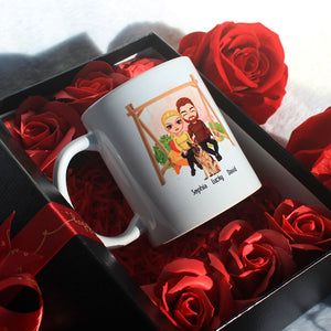 The Dog Is My Favourite But I Love You Too, Personalized Couple & Dog Mug - Coffee Mug - GoDuckee