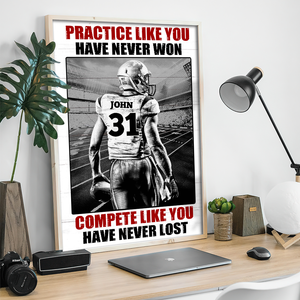 Football Player Be The One Every One Wants To Watch, Custom Quote Saying, Name & Number Wall Art Print - Poster & Canvas - GoDuckee