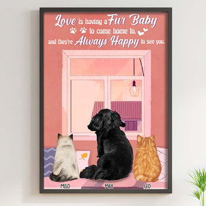 Love Is Having A Fur Baby, Dog Cat Lover Canvas Poster - Poster & Canvas - GoDuckee