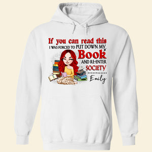 Book Girl If You Can Read This I Was Forced To Put Down My Book Personalized Shirts Gift For Book Lovers - Shirts - GoDuckee