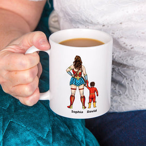 Super Mom, You're My Hero - Personalize Coffee Mug - Coffee Mug - GoDuckee